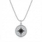 Compass Necklace with a star pendant on a white background