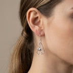 Framed Orb Drops Silver Earrings Accessible Luxury Jewelry for Women