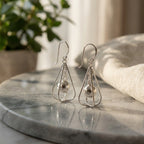 Framed Orb Drops Silver Earrings Accessible Luxury Jewelry for Women