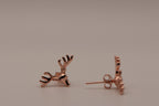 Nature Inspired Antler Stud Earrings Rose Gold Plated Sterling Silver