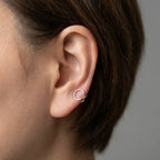 Side profile showing how to wear 925 silver ear cuff on mid-cartilage without piercing