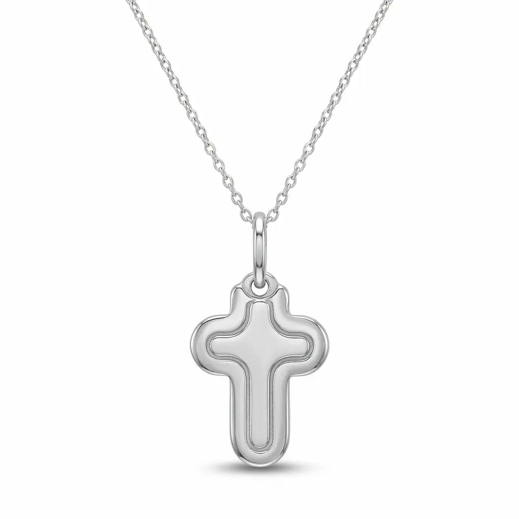 925 sterling silver cross pendant necklace with included 18 inch chain.