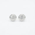 High-polish 925 sterling silver dome stud earrings with flush CZ constellation on white background — 9mm pair