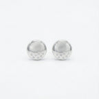 High-polish 925 sterling silver dome stud earrings with flush CZ constellation on white background — 9mm pair