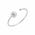 Evil eye cuff bangle, dual opal enamel, 925 sterling silver, white background, in Dubai.