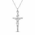 925 sterling silver INRI crucifix necklace with included 18 inch chain.