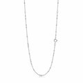 Italian-made 925 sterling silver beaded satellite chain with regularly spaced larger polished bead accents and a spring-ring clasp on white.