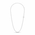 Italian-made 925 sterling silver oval cable chain with fine elongated links and a spring-ring clasp, photographed on white.