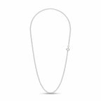 Italian-made 925 sterling silver oval cable chain with fine elongated links and a spring-ring clasp, photographed on white.