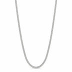 Close view of a 925 sterling silver double-link curb chain showing paired interlocking links and bright polished surface.