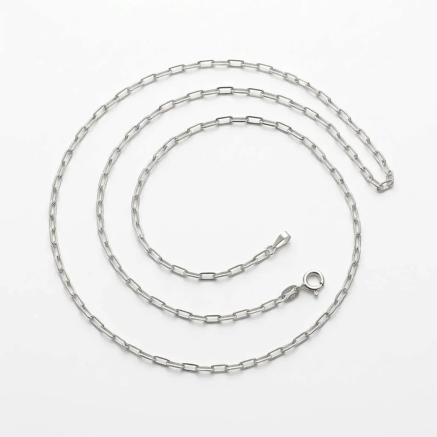 Italian 925 sterling silver Paperclip chain, 60 cm · 1.8 mm, Luna Dura Dubai