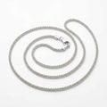 Italian-made 925 sterling silver round popcorn chain with closely textured links and lobster clasp against a white background.
