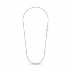 Italian 925 sterling silver satellite chain with regularly spaced round bead stations and spring-ring clasp on a white background.