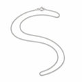 Fine Italian-made 925 sterling silver curb-style chain with polished, closely interlocking links and a spring-ring clasp on white.