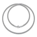 Italian-made 925 sterling silver rope chain with intertwined spiral links, mirror-polished finish and spring-ring clasp.