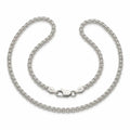 Italian 925 sterling silver round box chain with textured links, mirror polish, lobster clasp and Italy-marked end fittings.