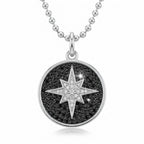 Luna Dura Polaris North Star necklace featuring 925 silver and black and white CZ stones, a top choice for jewelry dubai online.