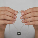 Hands holding the 925 silver necklace chain, showcasing the adjustable extender and easy-to-use secure clasp mechanism for jewelry dubai.