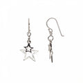 925 sterling silver double star drop earrings with nested open wireframe stars on shepherd hooks - Dubai
