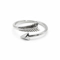 Oxidized 925 sterling silver arrow wrap ring with mirror-polished tip, Luna Dura Dubai