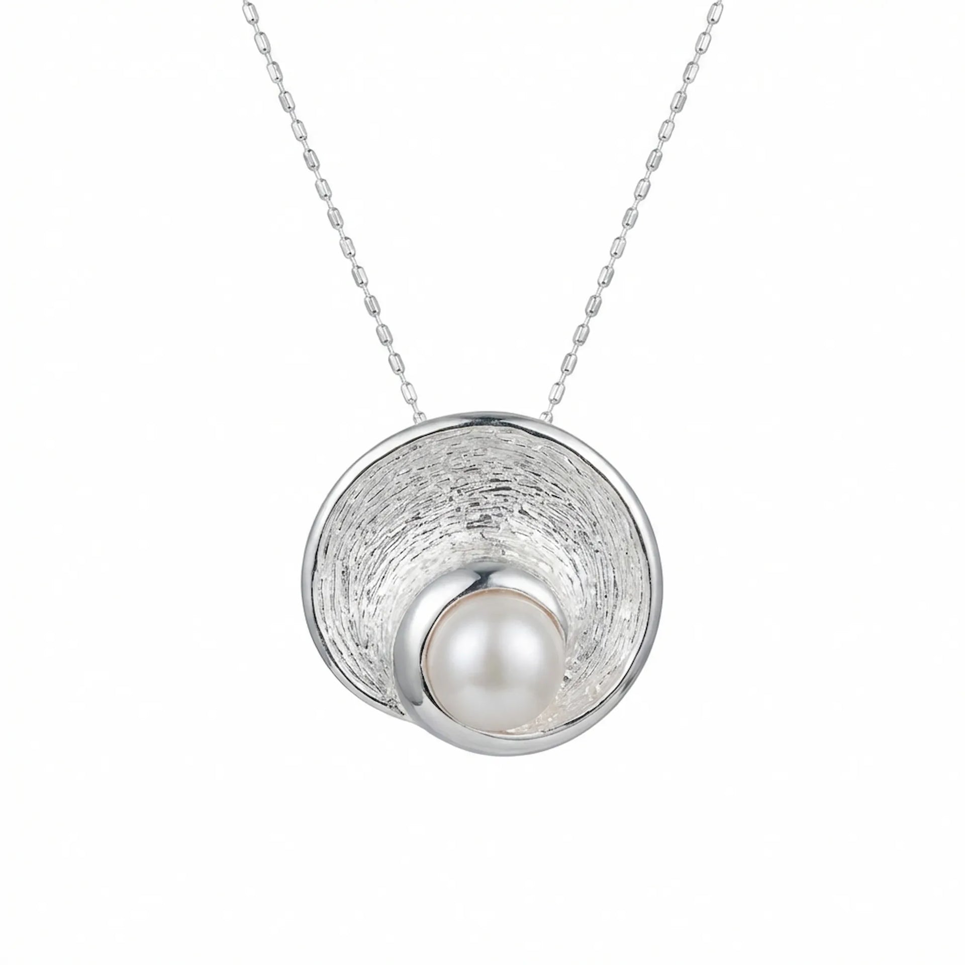 Pearl Vortex Pendant Necklace | Handcrafted 925 Silver Dubai