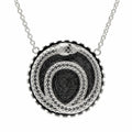 Silver enamel ouroboros snake necklace in 925 sterling silver with a black cubic-zirconia eye, handcrafted in Dubai.