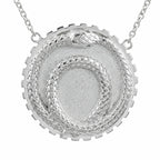 Silver ouroboros snake pendant crafted in 925 sterling silver with a toothed cog border, a milestone gift in Dubai.