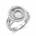 Silver ouroboros snake signet ring in 925 sterling silver with a blue-topaz eye accent, handcrafted in Dubai.
