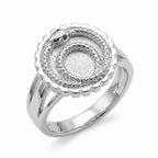 Silver ouroboros snake signet ring in 925 sterling silver with a blue-topaz eye accent, handcrafted in Dubai.