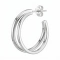 925 sterling silver split hoop earring featuring a bright polish double-row design, available in Dubai.