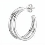 925 sterling silver split hoop earring featuring a bright polish double-row design, available in Dubai.
