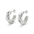 A Curl of Silver Sculptural Sterling Silver Stud Earrings Design