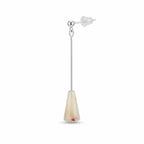 Sunset Onyx drop earring on a slender 925 sterling silver rod, ivory stone with amber veining, Dubai