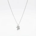Pavé CZ teddy bear pendant necklace in rhodium 925 sterling silver — full stone coverage on bear form, cable chain and lobster clasp on white background