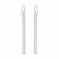 Triple ball chain 925 silver tassel dangle earrings with French wire hooks available in Dubai.
