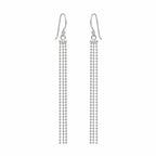 Triple ball chain 925 silver tassel dangle earrings with French wire hooks available in Dubai.